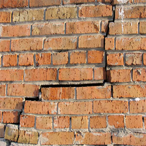 Crack in brick wall