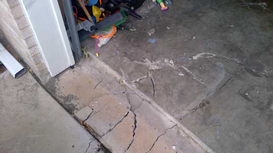 Damaged basement with big cracks at Euless, TX