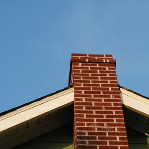 Chimney of a house in bricks model at Euless, TX