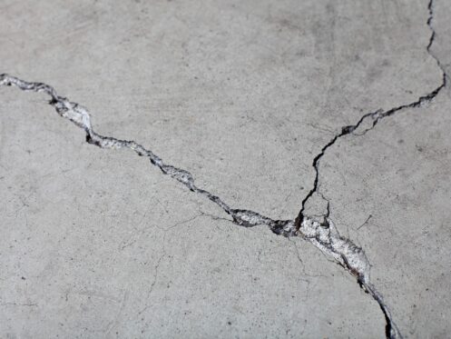 Cracked concrete surface close-up